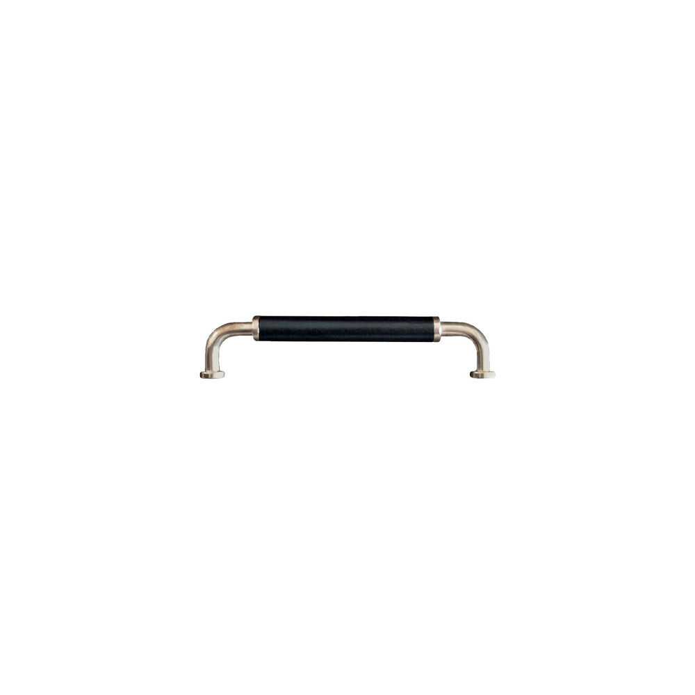 Sigtuna hanger handle - Polished nickel, black wood