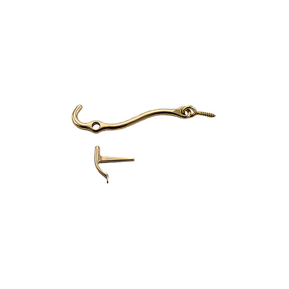 Storm hook with tail hook - Polished brass
