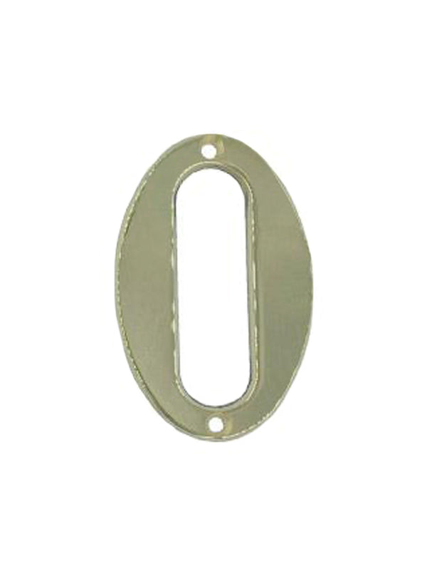 House number 0-9 bright brass 65 mm.