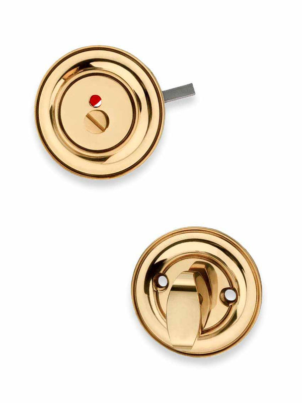 Toilet fitting twists with red/white mark - Polished brass